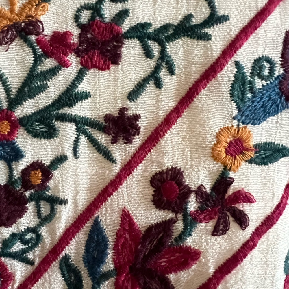Floral Embroidered Cream Dress - Picture 5 of 5
